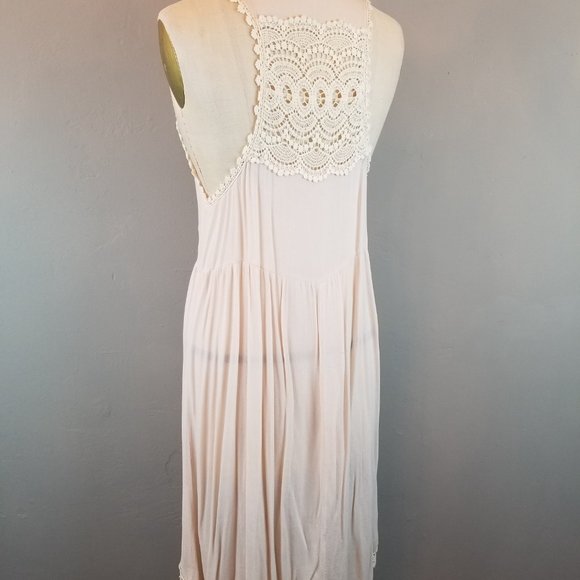POL Blush Pink Boho Vest with Ivory Lace Women's Size Small - Picture 5 of 8
